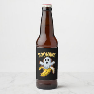 Étiquette Pour Bouteilles De Bière Banane fantôme mignon Boonana Halloween
