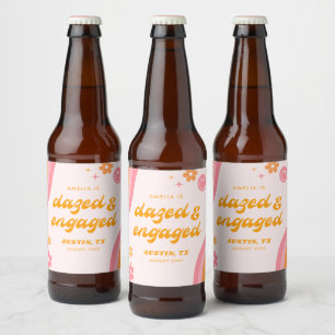 Étiquette Pour Bouteilles De Bière Bazed & Engagé rose & orange