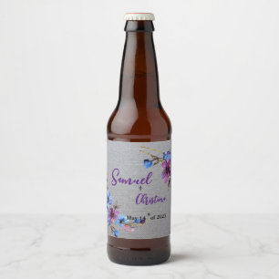 Étiquette Pour Bouteilles De Bière Bleu lavande