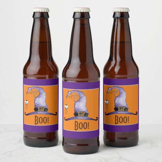 Étiquette Pour Bouteilles De Bière Boo ! Casquette de sorcières (Bouteilles)