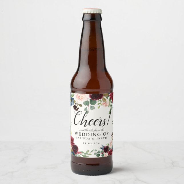 Étiquette Pour Bouteilles De Bière Bouquet Bourgogne | (Devant)