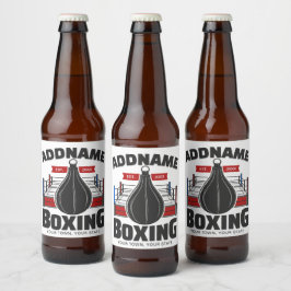 Étiquette Pour Bouteilles De Bière Boxe Anneau AJOUTER NOM Boxer Gym Speed Sac