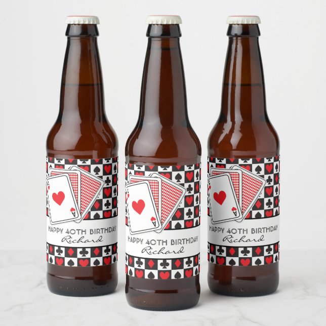 Étiquette Pour Bouteilles De Bière Carte de jeu Casino (Bouteilles)