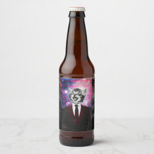 Étiquette Pour Bouteilles De Bière Chat d'Illuminati