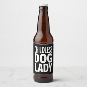 Étiquette Pour Bouteilles De Bière Chat sans enfant, dame drôle Vote 2024