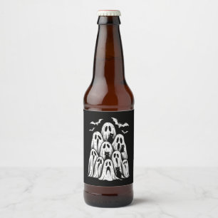 Étiquette Pour Bouteilles De Bière Chats fantômes d'Halloween amateur de saison effra