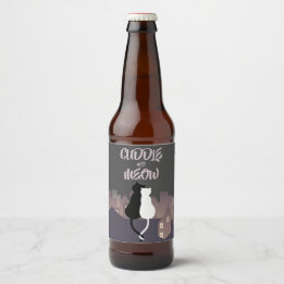 Étiquette Pour Bouteilles De Bière Chats serrant la Saint Valentin