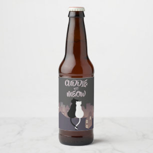 Étiquette Pour Bouteilles De Bière Chats serrant la Saint Valentin
