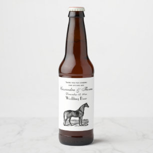 Étiquette Pour Bouteilles De Bière Cheval vintage debout