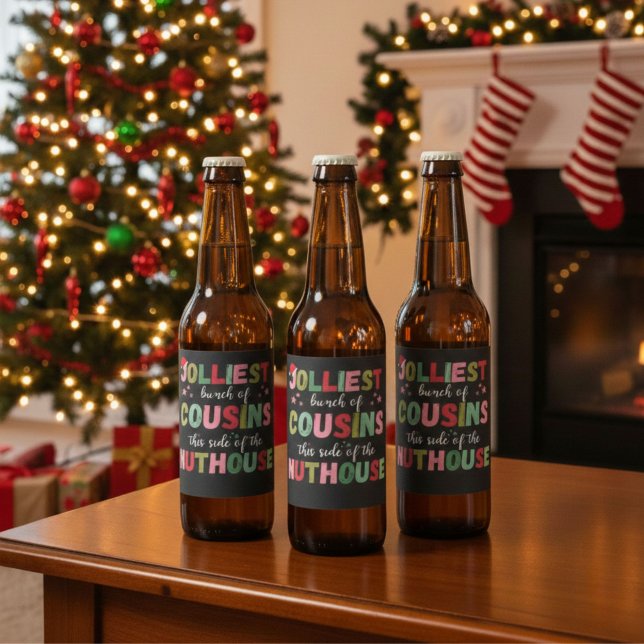 Étiquette Pour Bouteilles De Bière Christmas Family Cousin Reunion Matching  (Créateur téléchargé)