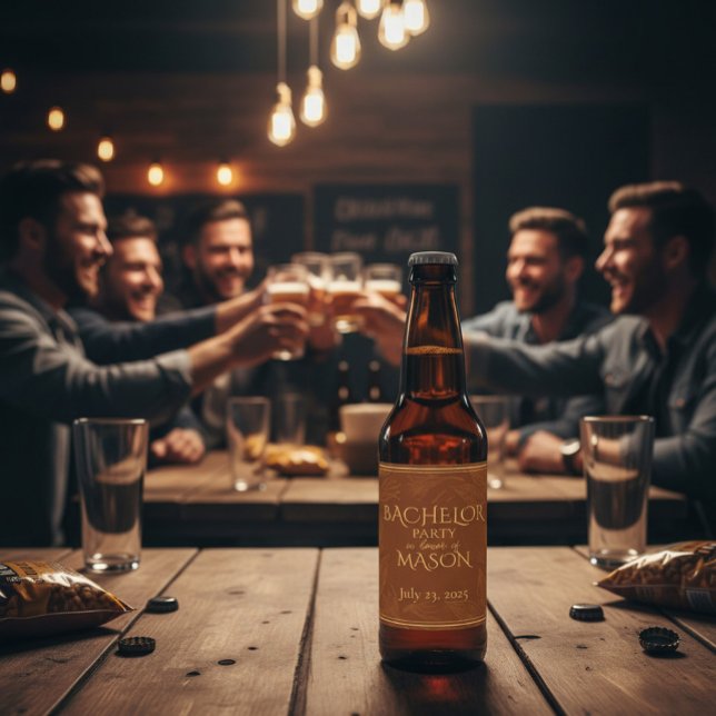 Étiquette Pour Bouteilles De Bière Cigar Bar Thème Bachelor Party (Créateur téléchargé)