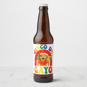 Étiquette Pour Bouteilles De Bière Cinco De Gayo Funny Cinco De Mayo Gay Pride LGBTQ