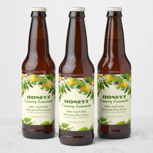 Étiquette Pour Bouteilles De Bière Citrons agrumes Fruits floraux (Bouteilles)