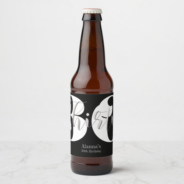 Étiquette Pour Bouteilles De Bière Classy 30th Birthday Party (Devant)