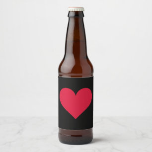 Étiquette Pour Bouteilles De Bière Cœur Saint-Valentin Amour Cœur