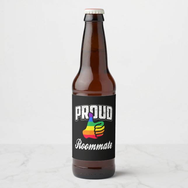 Étiquette Pour Bouteilles De Bière  Colocataire Gay Pride (Devant)