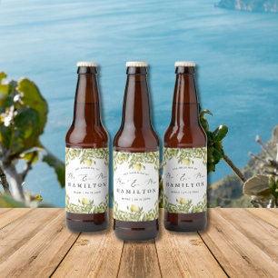 Étiquette Pour Bouteilles De Bière Côte amalfitaine jaune Mariage méditerranéen