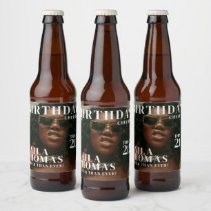 Étiquette Pour Bouteilles De Bière Couverture de magazine de fête d'anniversaire pers
