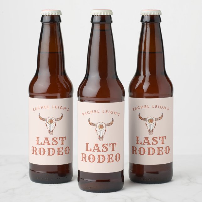 Étiquette Pour Bouteilles De Bière Cowgirl du désert dernier rodéo (Bouteilles)