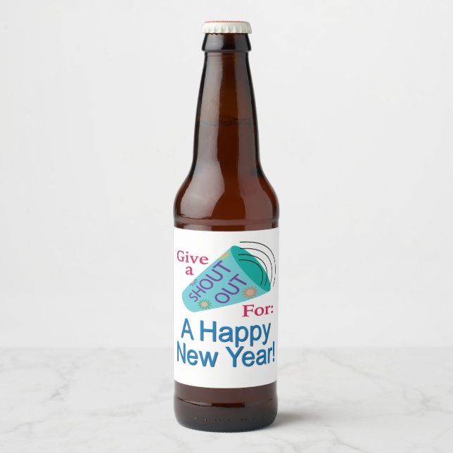 Étiquette Pour Bouteilles De Bière Criez pour une bonne année (Devant)