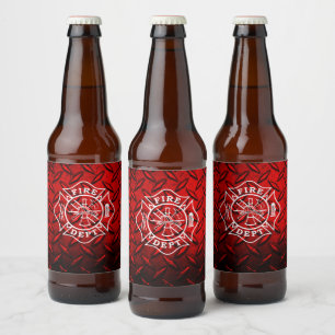 Étiquette Pour Bouteilles De Bière Croix maltaise des pompiers
