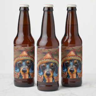 Étiquette Pour Bouteilles De Bière Dachshund Cinco de Mayo