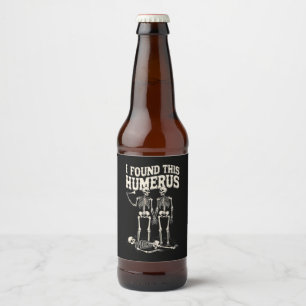 Étiquette Pour Bouteilles De Bière Déguisement drôle squelette d'Halloween j'ai trouv
