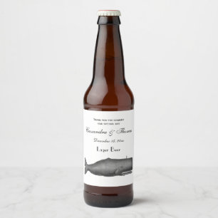 Étiquette Pour Bouteilles De Bière Dessin de baleine vintage du 19e siècle N