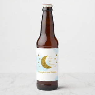 Étiquette Pour Bouteilles De Bière Deux à la lune Étiquette de bouteille de bière pou