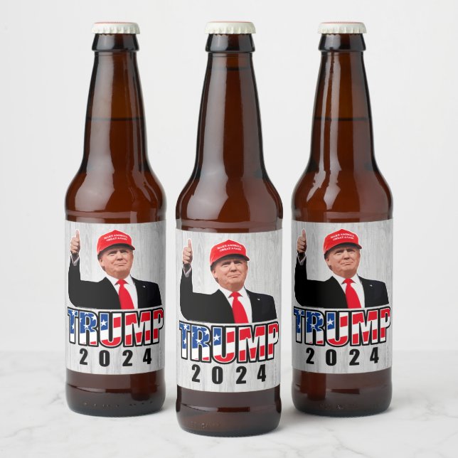 Étiquette Pour Bouteilles De Bière Donald Trump 2024 (Bouteilles)
