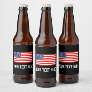 Étiquette Pour Bouteilles De Bière Drapeau américain patriotique personnalisé
