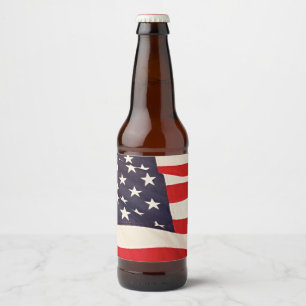 Étiquette Pour Bouteilles De Bière Drapeau des USA