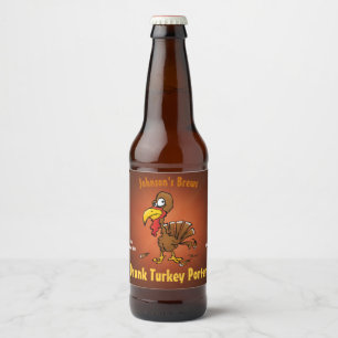 Étiquette Pour Bouteilles De Bière Drôle dessin animé Turquie Homebrew