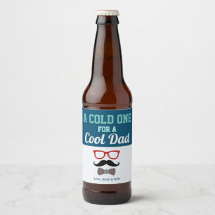 Étiquette Pour Bouteilles De Bière Drôle Un Froid pour un papa Cool Bonne Fête des 