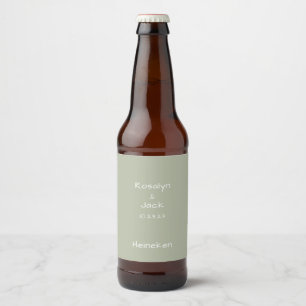 Étiquette Pour Bouteilles De Bière Écriture Décontractée Dusty Vert Minimale