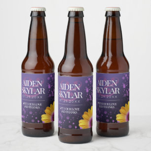 Étiquette Pour Bouteilles De Bière Elegant Golden Daisy