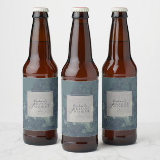 Étiquette Pour Bouteilles De Bière Élégante Vintage Rustique Délicate Fête de Mariage