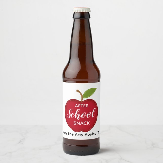 Étiquette Pour Bouteilles De Bière enseignant Après l'école snack bière (Devant)