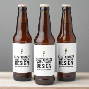 Étiquette Pour Bouteilles De Bière Entreprise personnalisée minimaliste sur mesure av