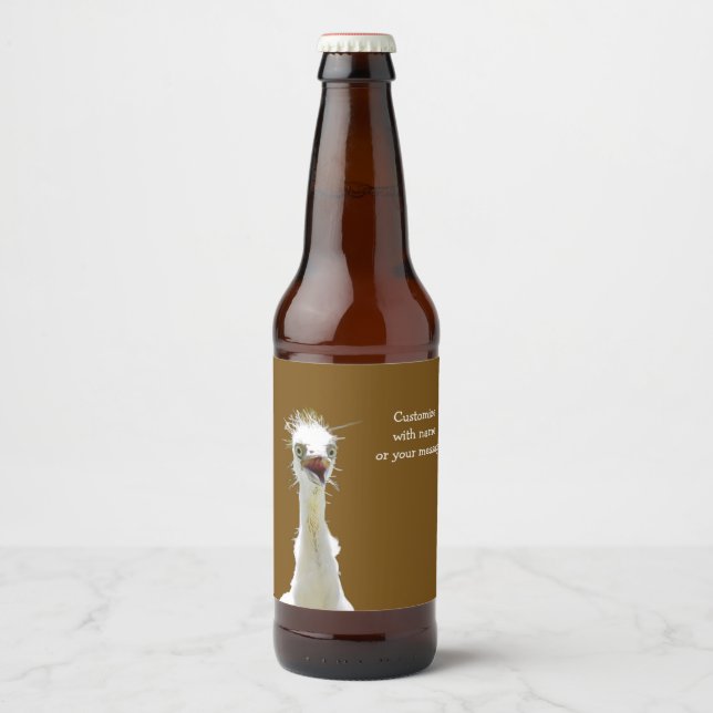 Étiquette Pour Bouteilles De Bière Étiquette de bière d'oiseau fou (Devant)