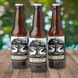 Étiquette Pour Bouteilles De Bière Étiquette de bière en bois solide de Dave