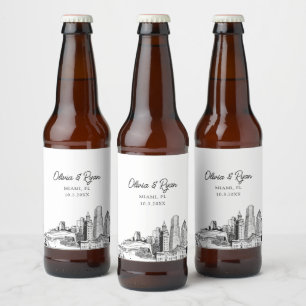 Étiquette Pour Bouteilles De Bière Étiquette de bières personnalisé Miami