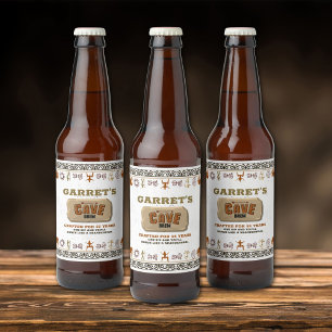 Étiquette Pour Bouteilles De Bière Étiquette de bouteille de bière Caveman Brew