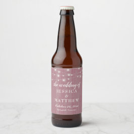 Étiquette Pour Bouteilles De Bière Farmhouse Rustique Lumières Rose