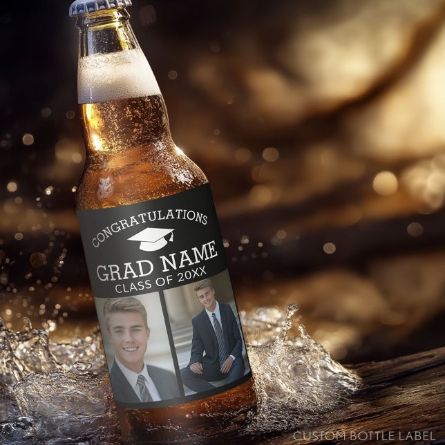 Étiquette Pour Bouteilles De Bière Félicitations Diplômés Photos (Custom Graduation Party Label)
