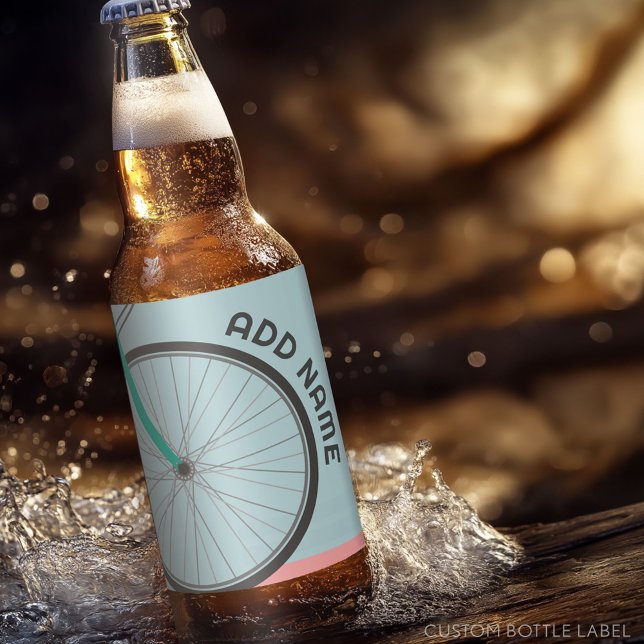 Étiquette Pour Bouteilles De Bière Fête à thème de vélo avec texte personnalisé (Custom Party Beer Label)