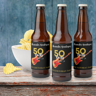 Étiquette Pour Bouteilles De Bière Fête d'anniversaire des 50 ans du Rock and Roll