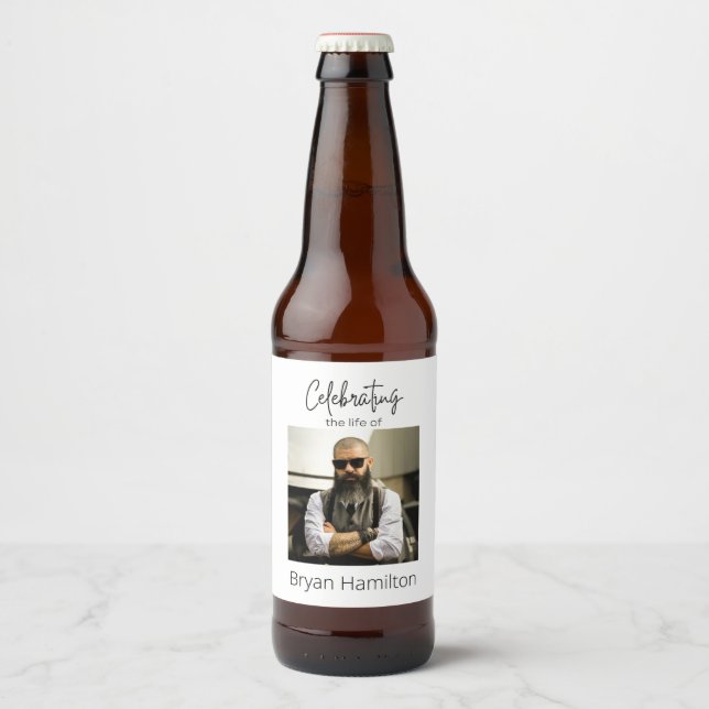 Étiquette Pour Bouteilles De Bière Fête de vie simple personnalisée (Devant)