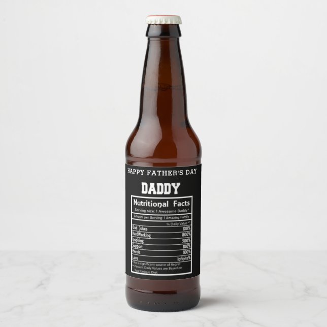 Étiquette Pour Bouteilles De Bière Fête des pères de données nutritionnelles papa (Devant)