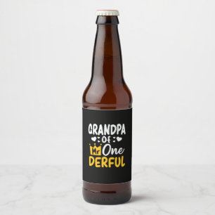 Étiquette Pour Bouteilles De Bière Fête des pères  Grand-père de M. Onederful 1er ann